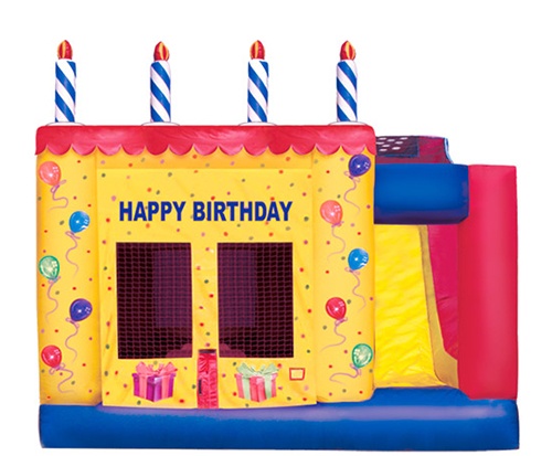 Rent a Birthday Cake Bounce House Combo right here in Connecticut.